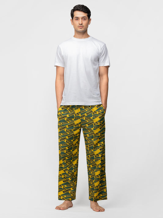 Green warning Print Cotton Pyjamas - thebriefsstory