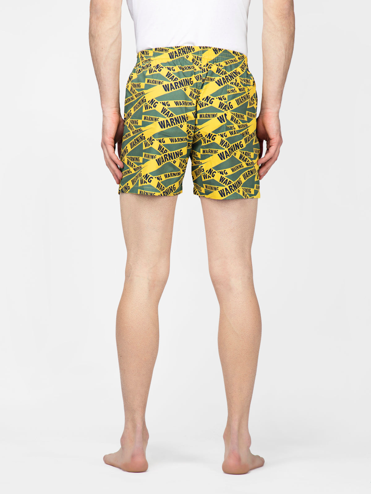 Green Warning printed cotton boxers - thebriefsstory