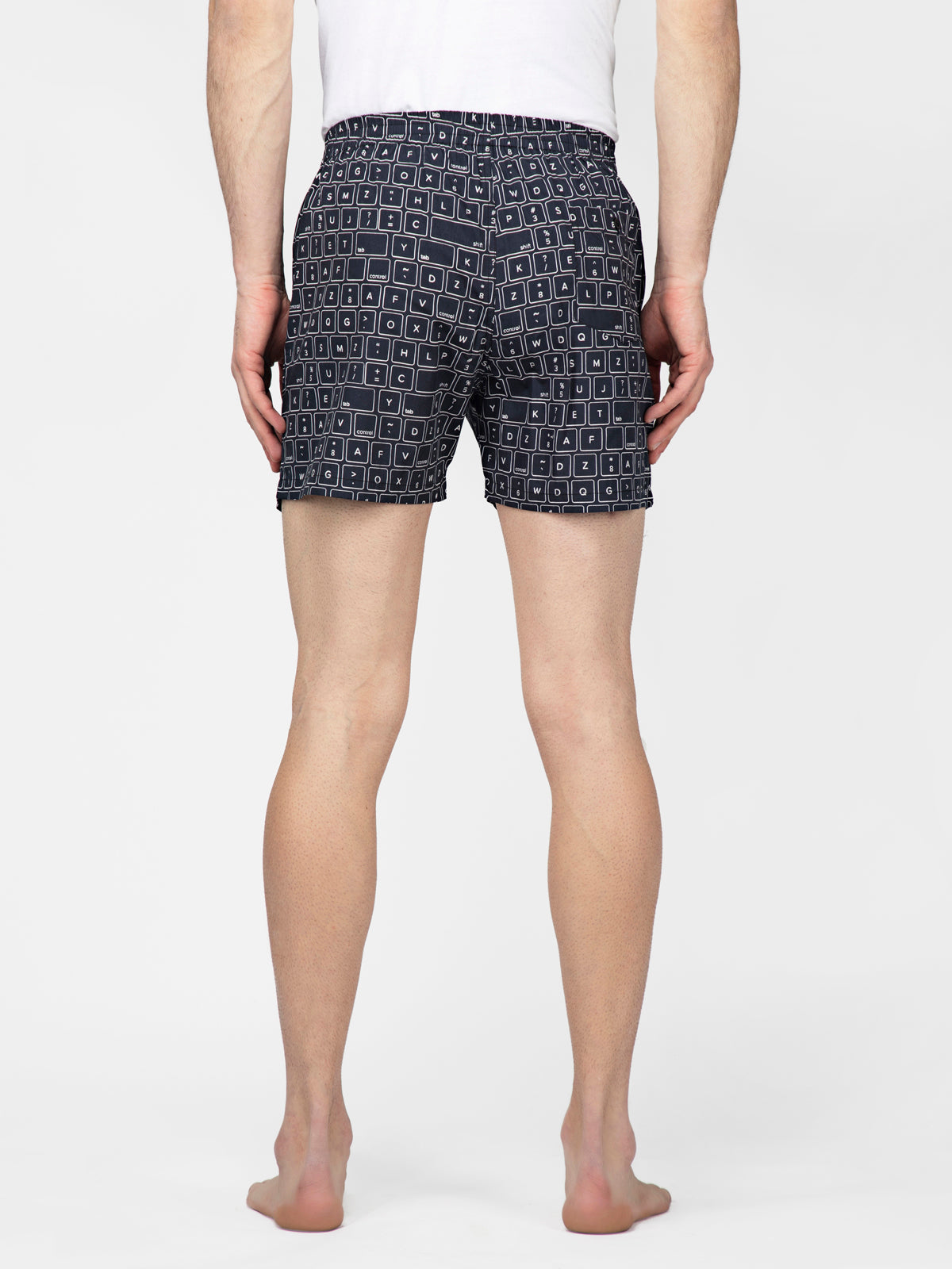 Black Keyboard printed cotton boxers - thebriefsstory