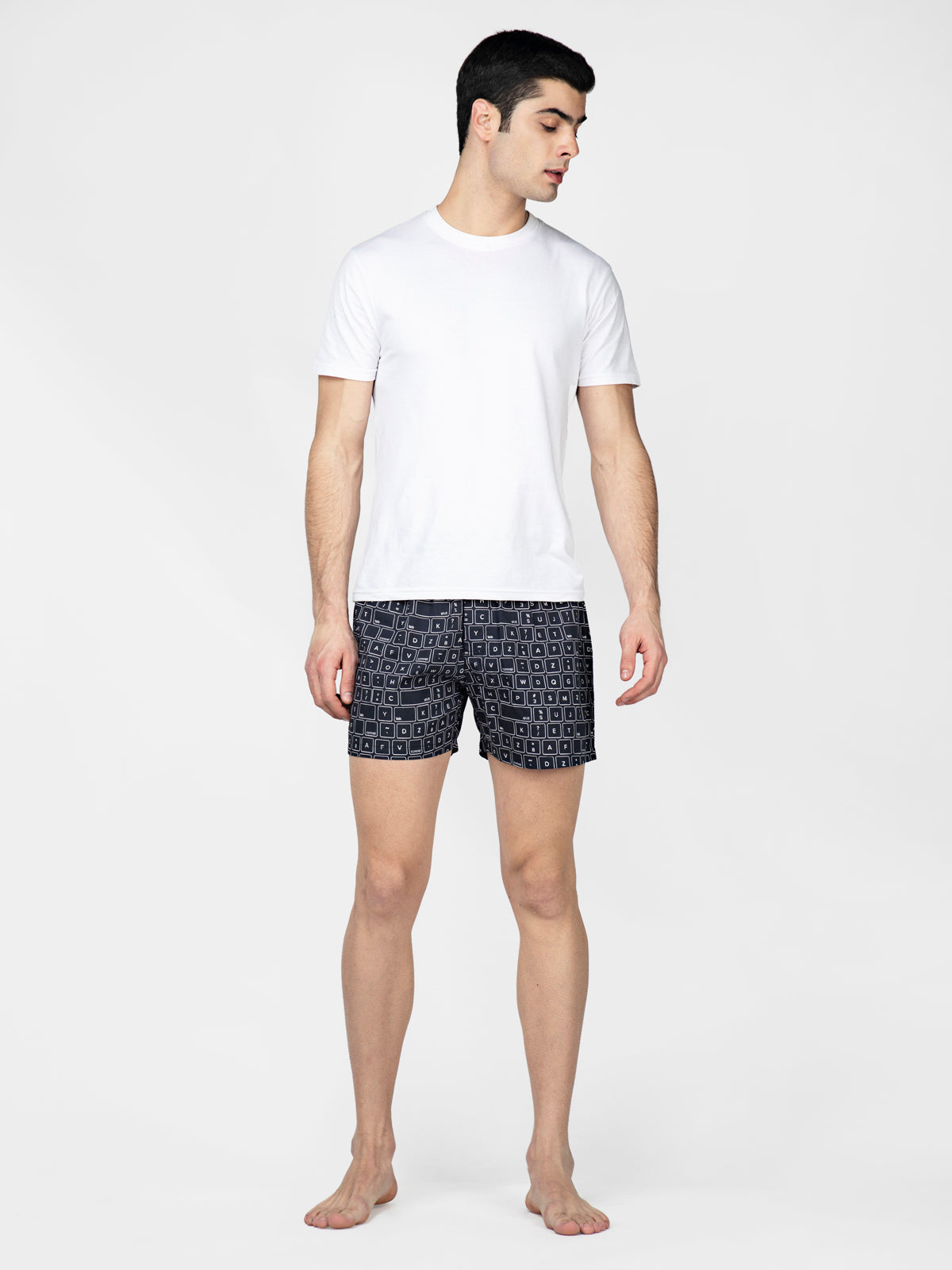 Black Keyboard printed cotton boxers - thebriefsstory