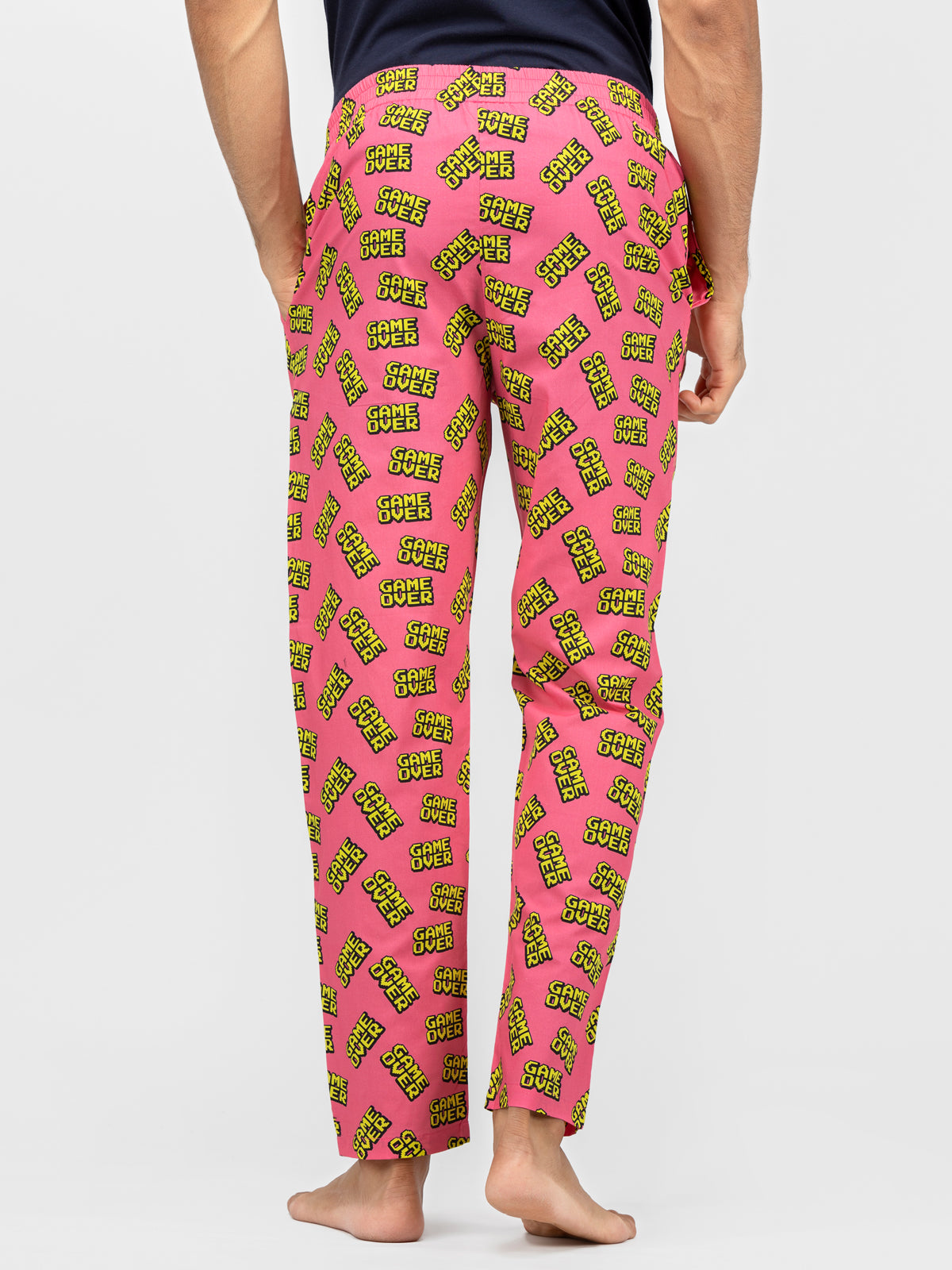 Wanna Play Again Pink Printed Cotton Pajamas - thebriefsstory