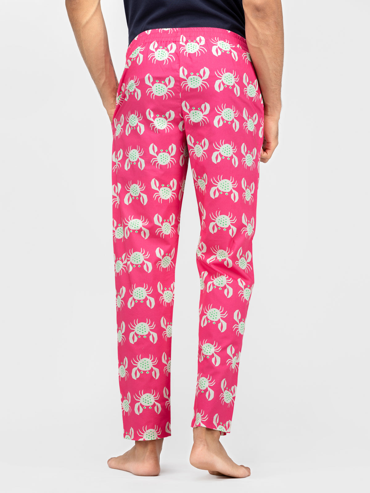 Crab Pink Printed Cotton Pajamas - thebriefsstory