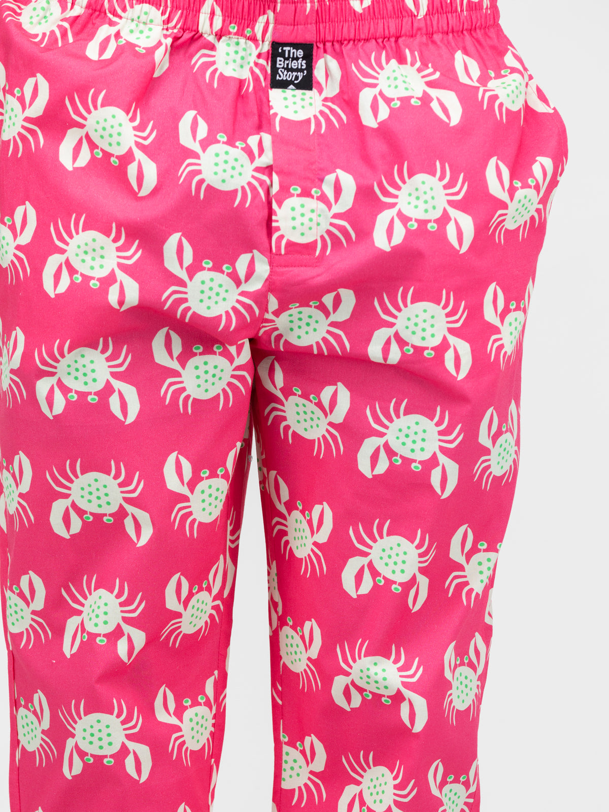Crab Pink Printed Cotton Pajamas - thebriefsstory