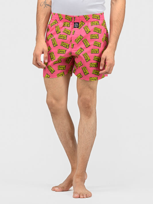 Wanna Play Pink printed cotton boxers - thebriefsstory