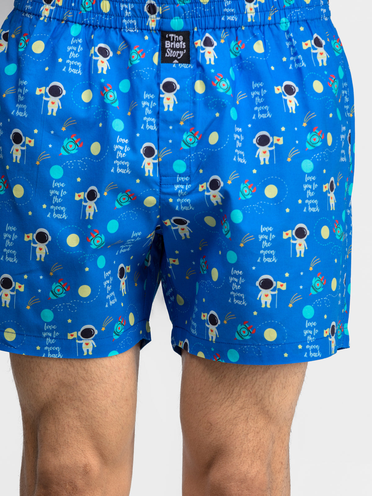 Blue Moon & Back printed cotton boxers - thebriefsstory