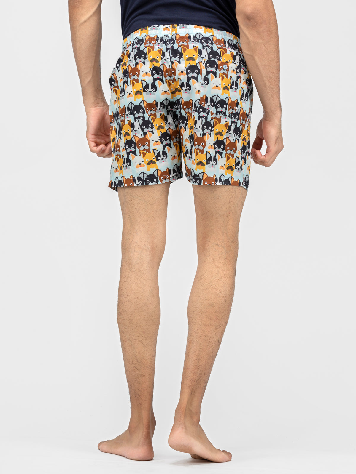 White Cute doggy faces printed cotton boxers - thebriefsstory