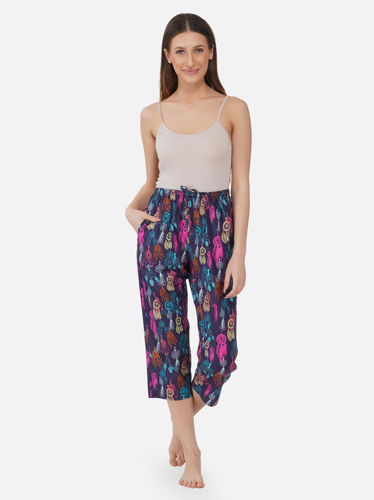 Dream catcher print cotton capris - thebriefsstory