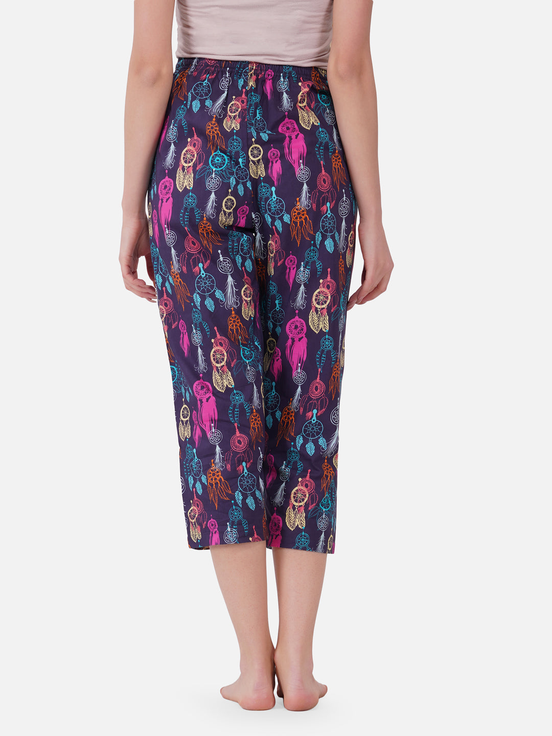 Dream catcher print cotton capris - thebriefsstory