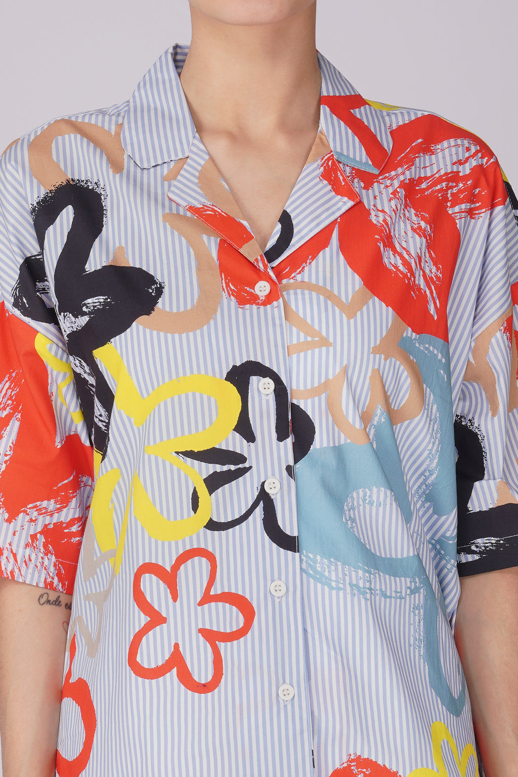 Cotton floral shorts set