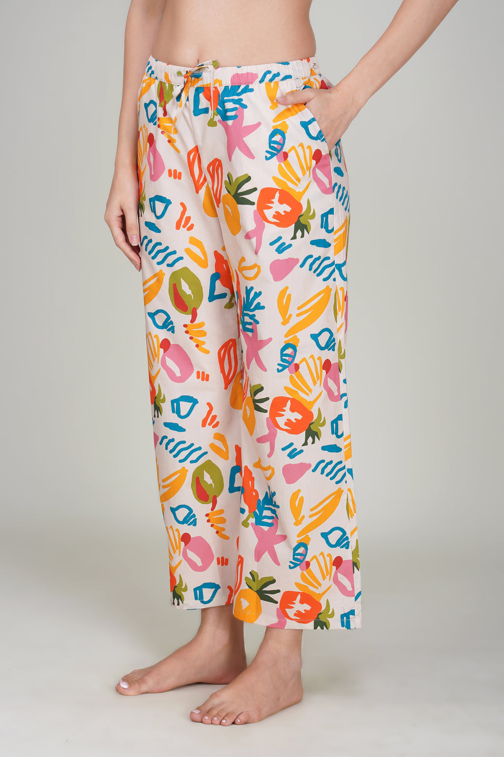 Multi color Pineapple Print Pajama Set - thebriefsstory