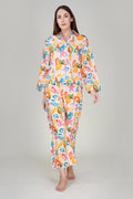 Multi color Pineapple Print Pajama Set - thebriefsstory