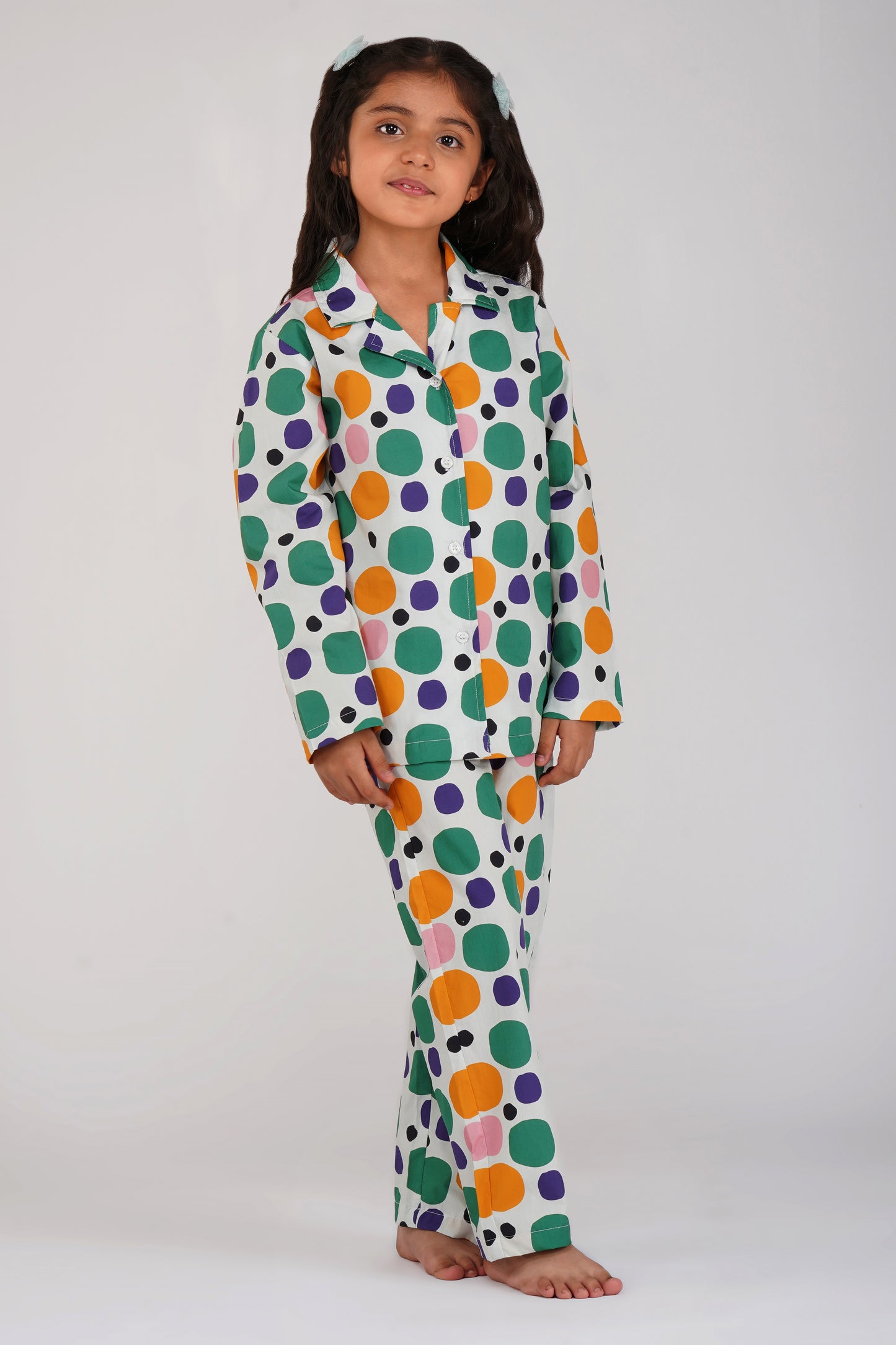 Colorful Polka Print Cotton Nightsuit