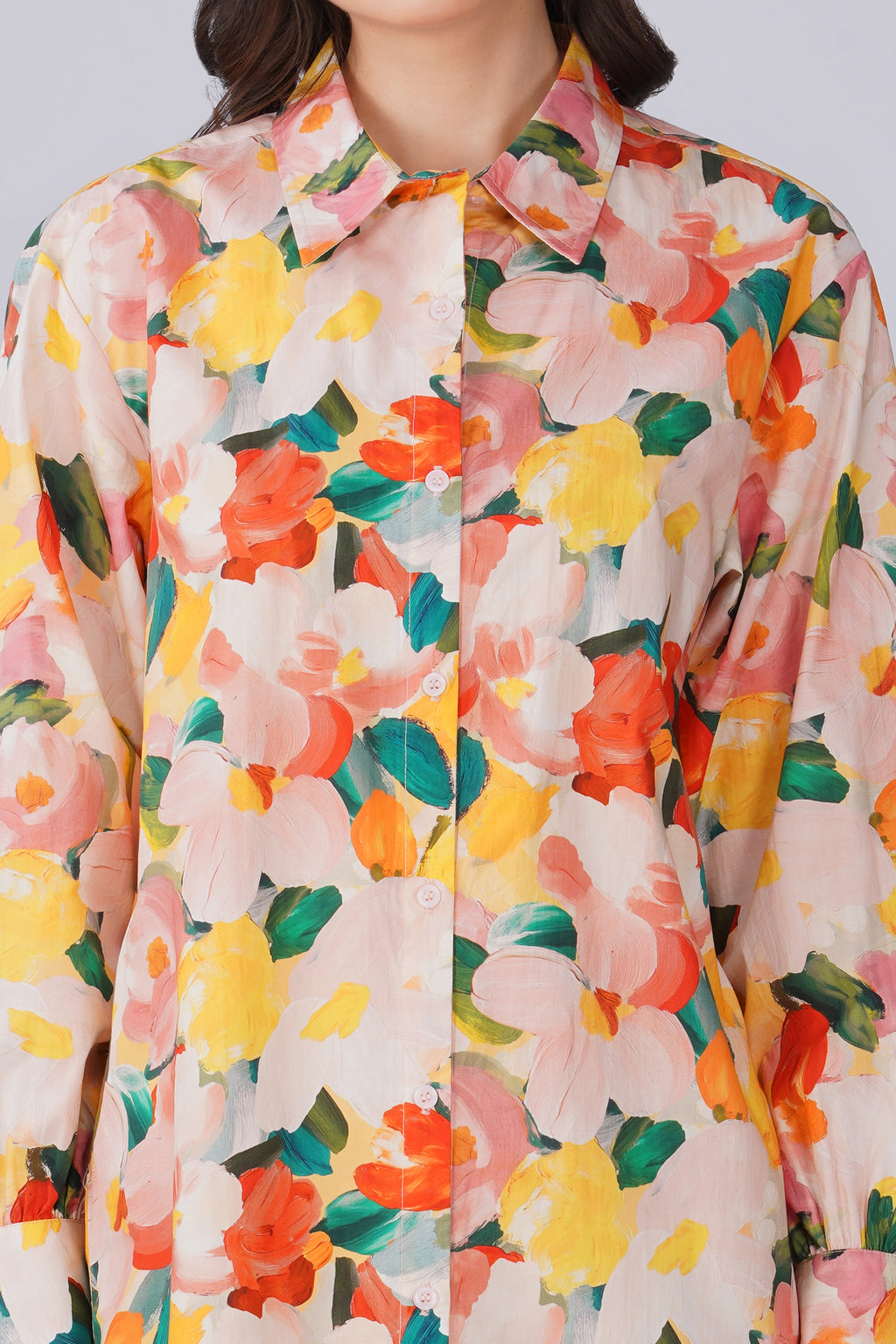 Abstract Water Print Shirt Dress