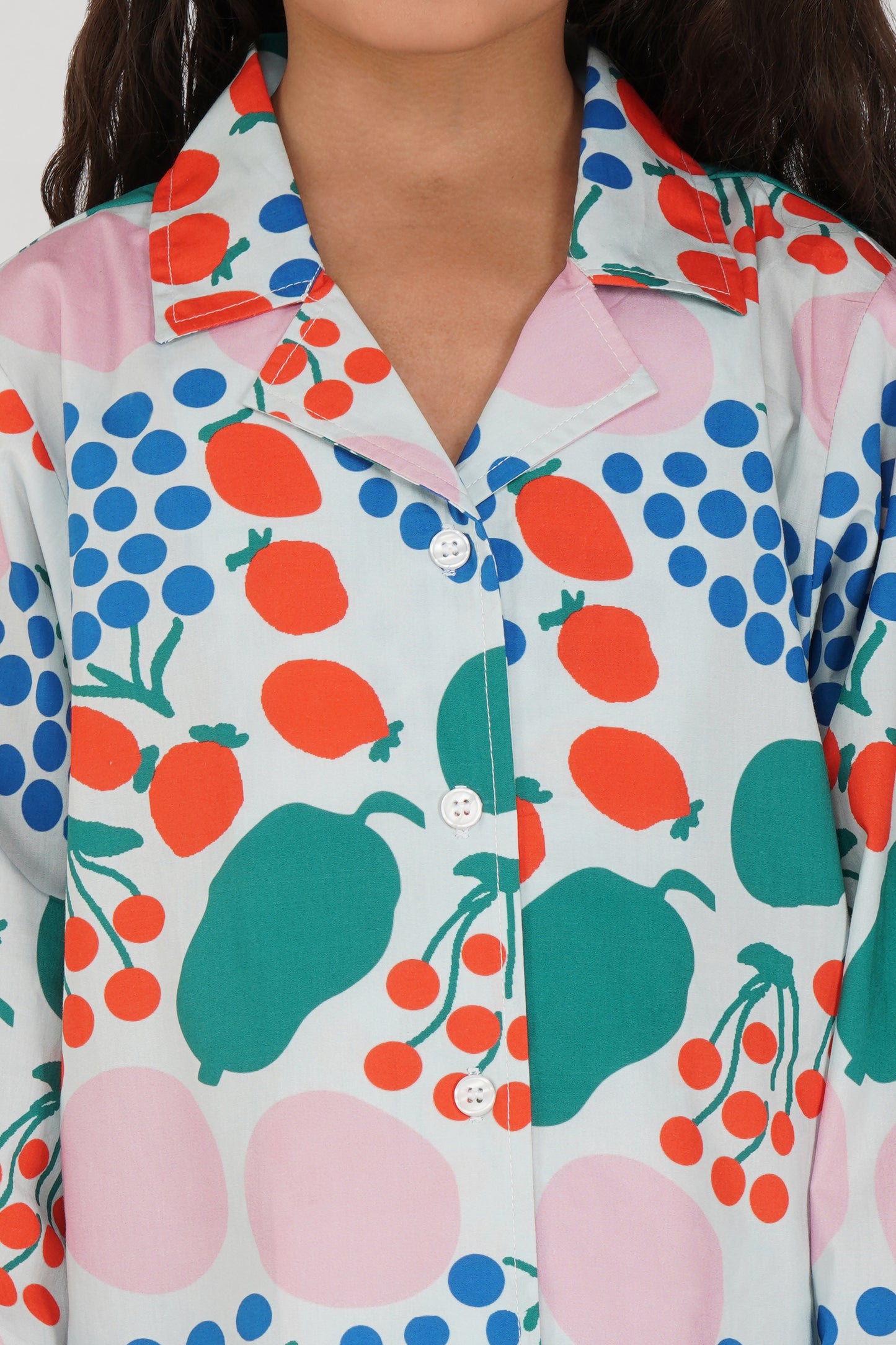 Cherry Print Cotton Nightsuits