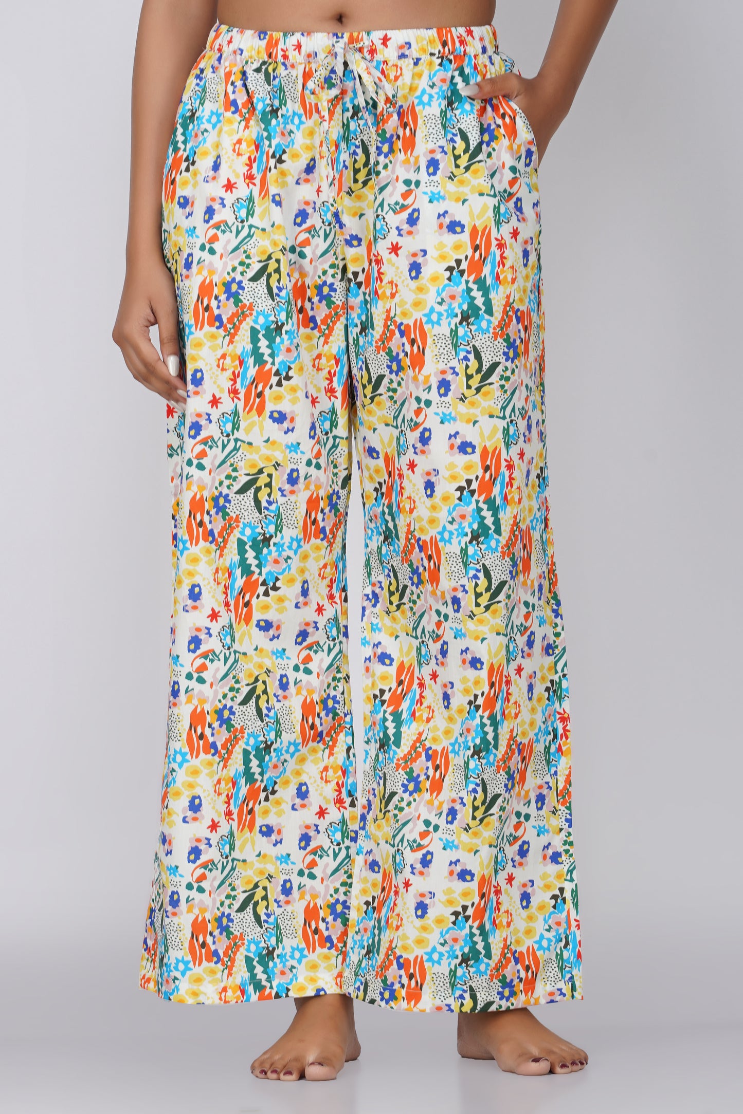 Multi color floral print Cotton Nightsuit