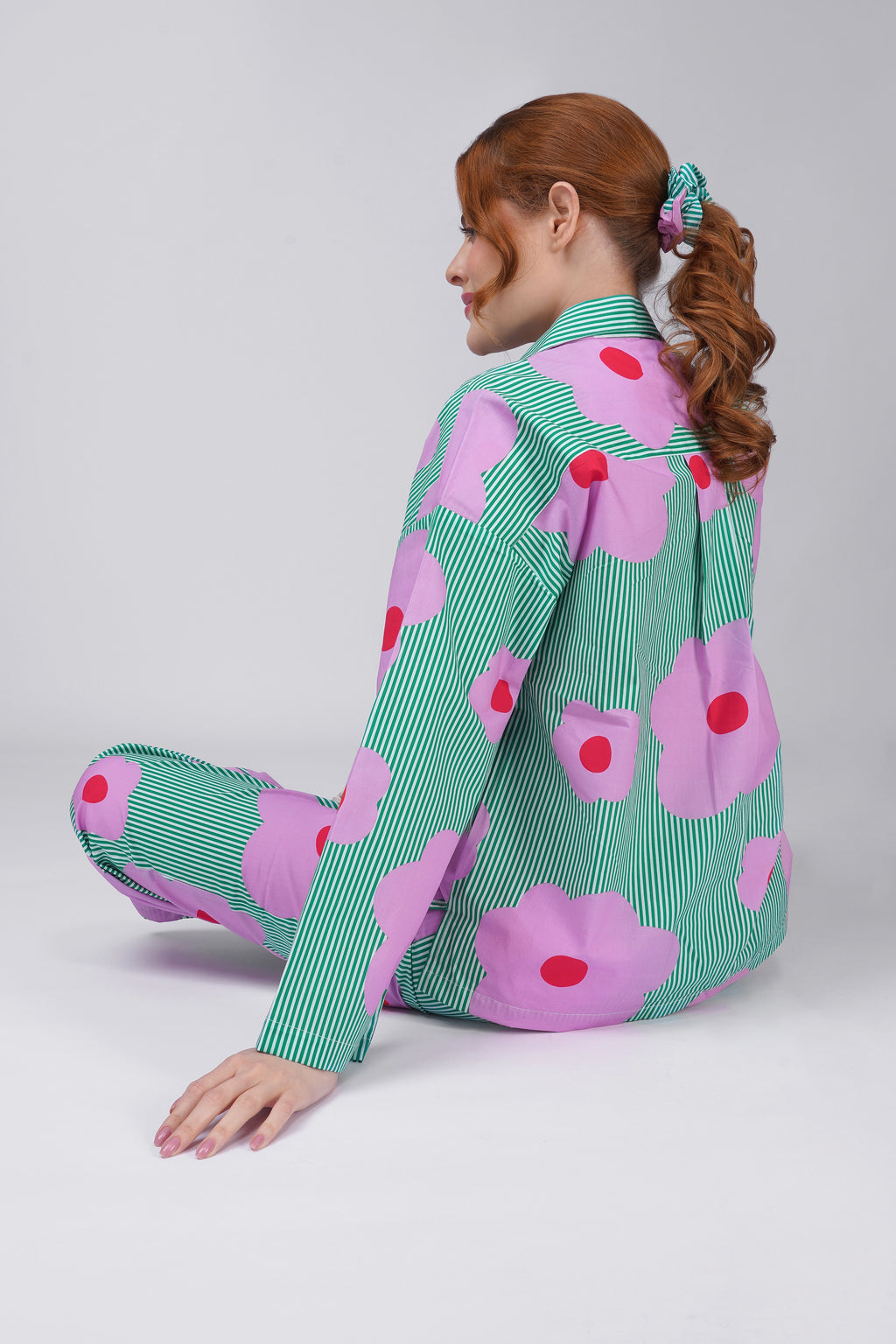 Green Flower Power Pajama Set