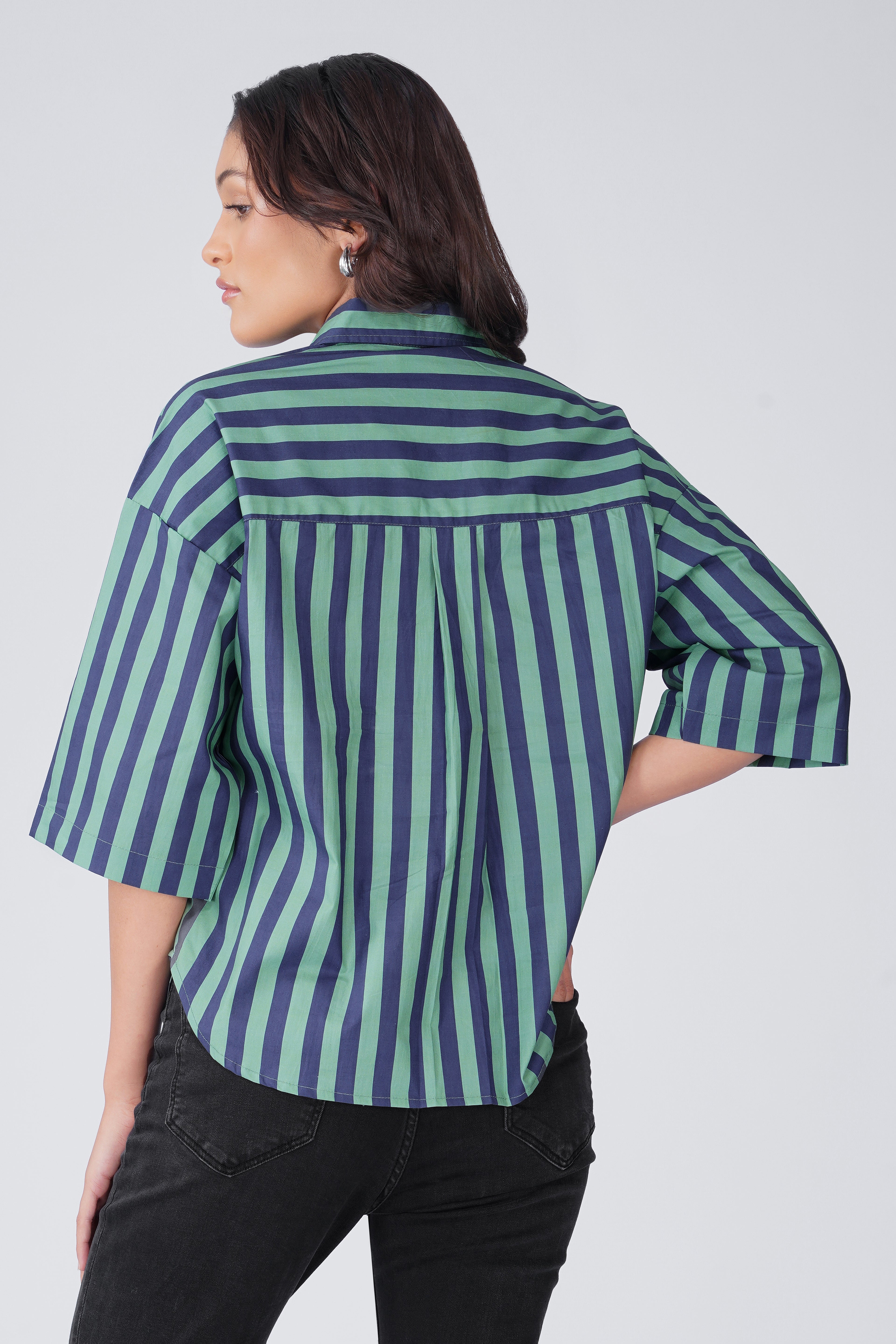 Emerald Navy Stripe Shirt