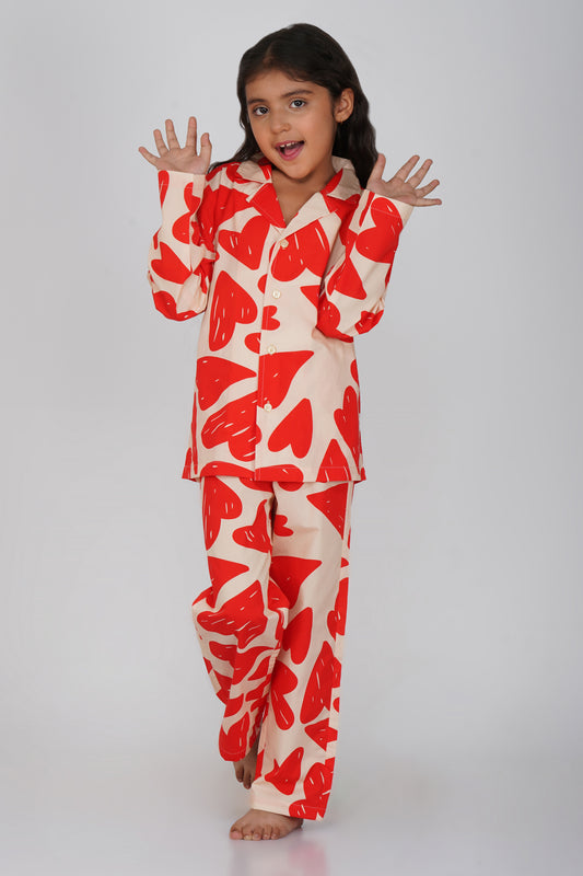 Heart Print Nightsuit