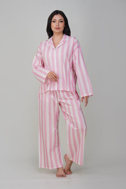 Pink Candy Stripe Pajama Set