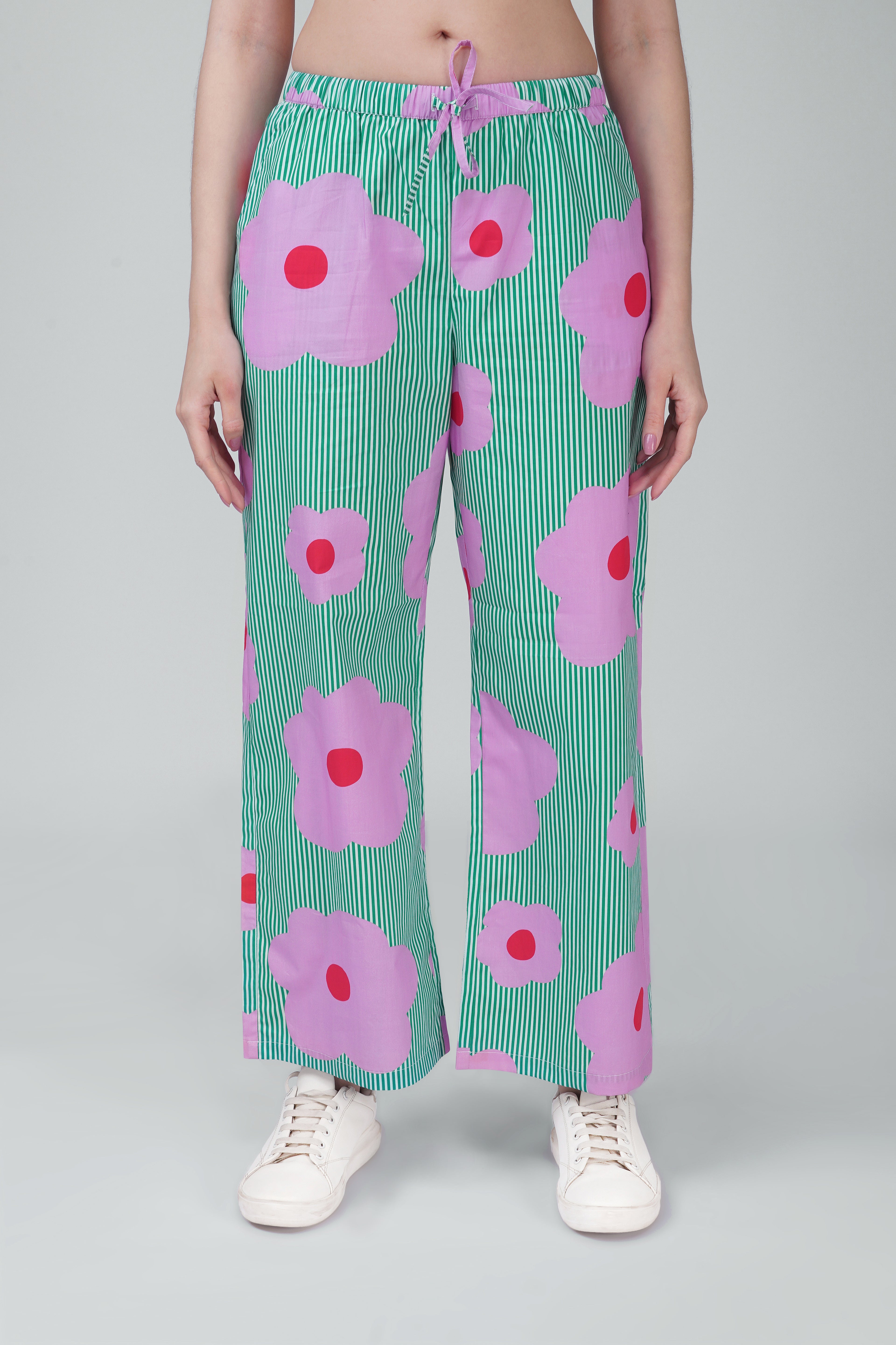 Green Flower Power Pajama Set
