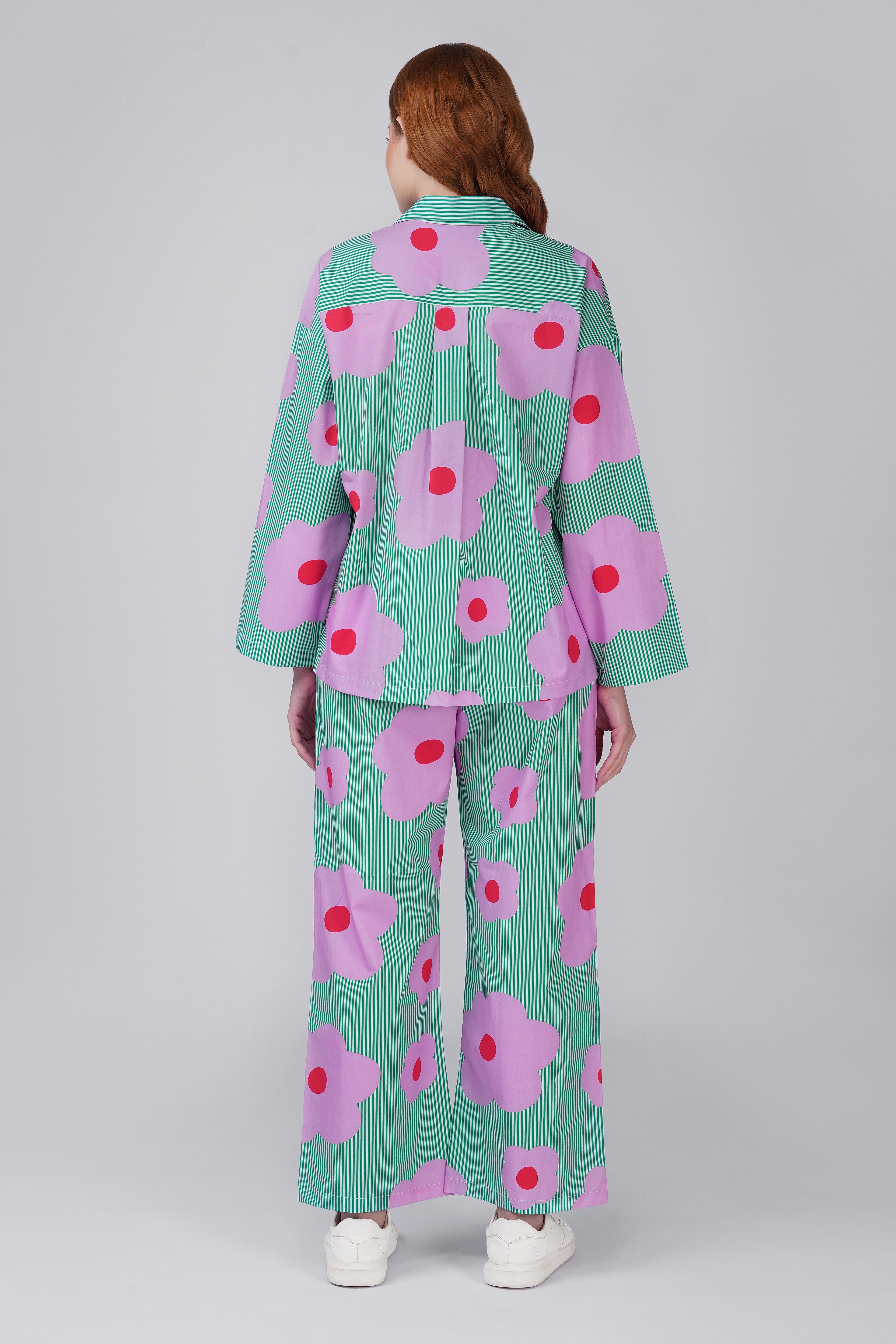 Green Flower Power Pajama Set
