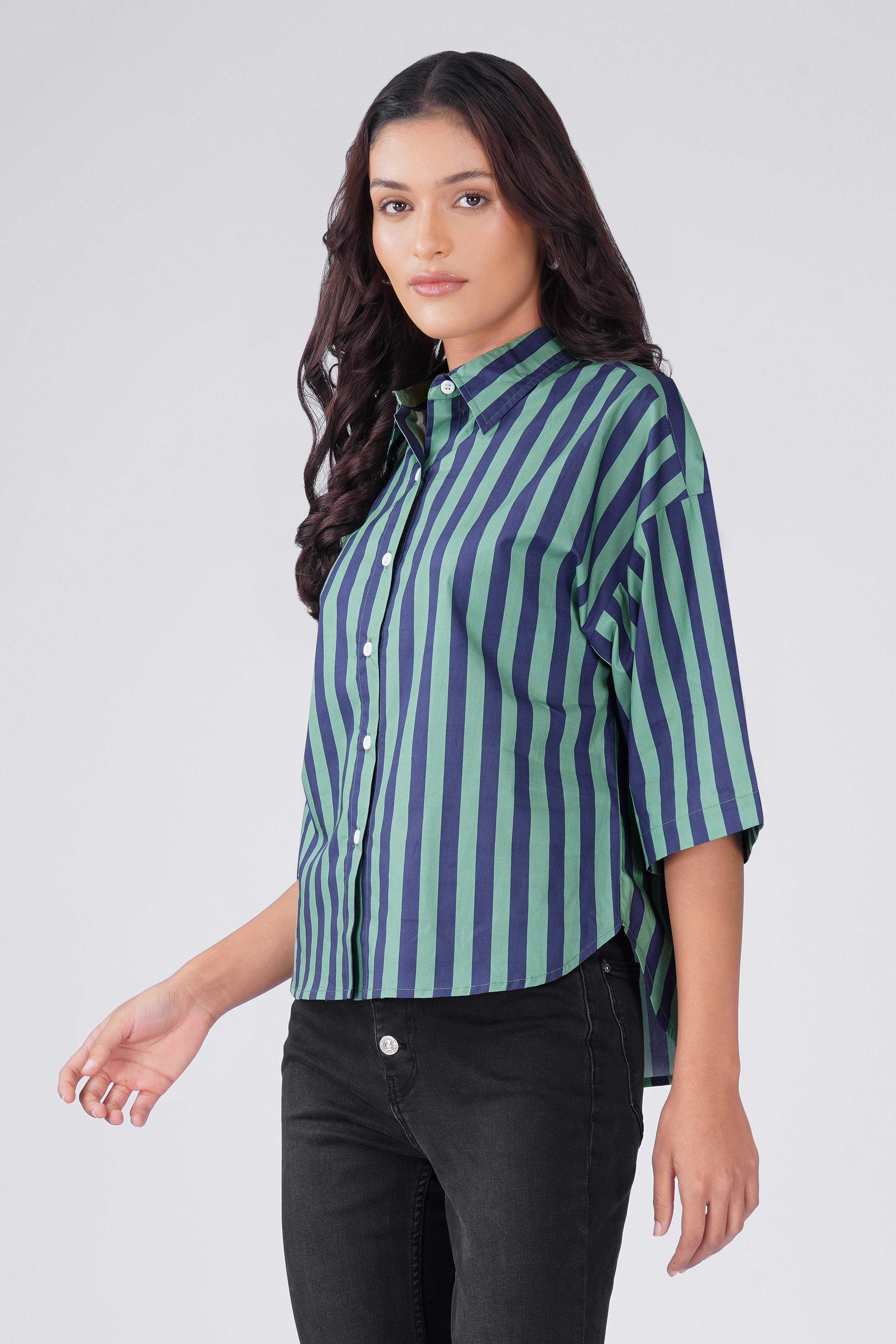 Emerald Navy Stripe Shirt