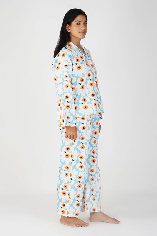 Light Blue Blossom Breeze Pajama Set