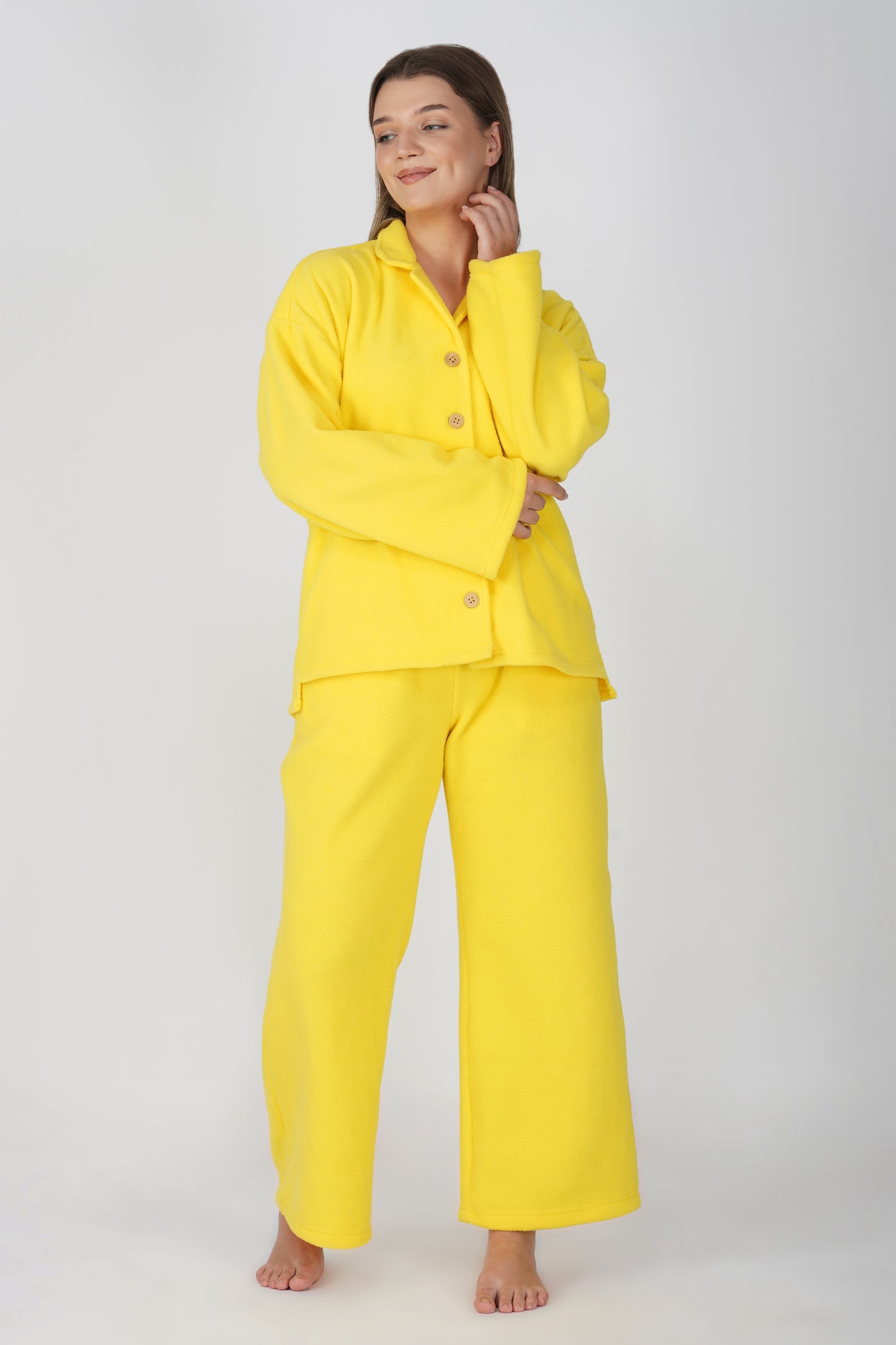 YELLOW FLEECE PJ SET