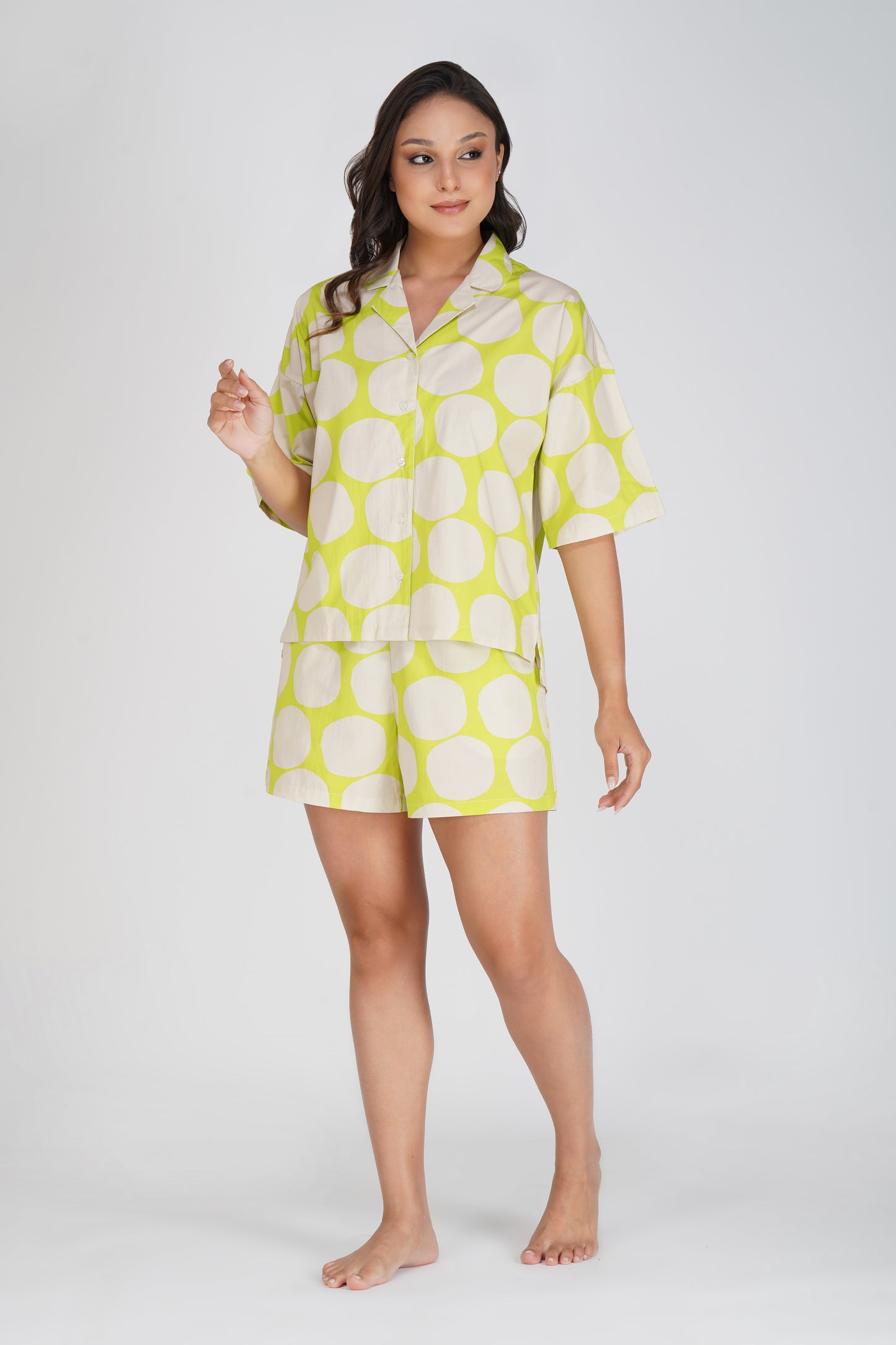 Lime Polka Pop Short Set