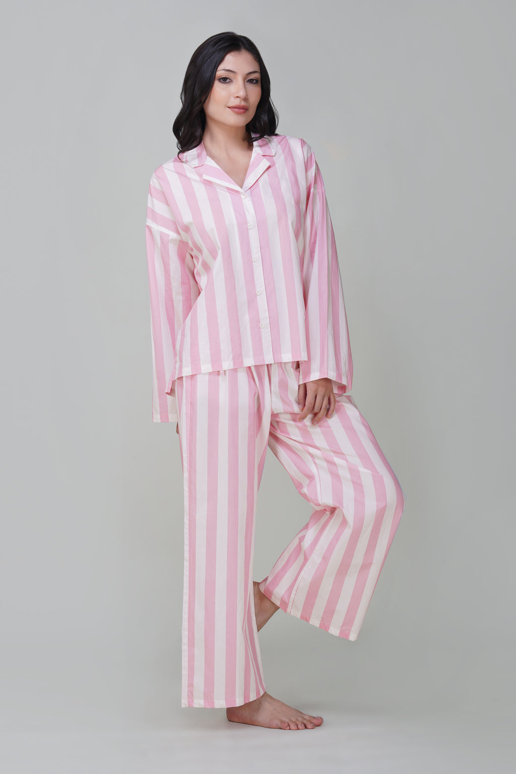 Pink Candy Stripe Pajama Set - thebriefsstory