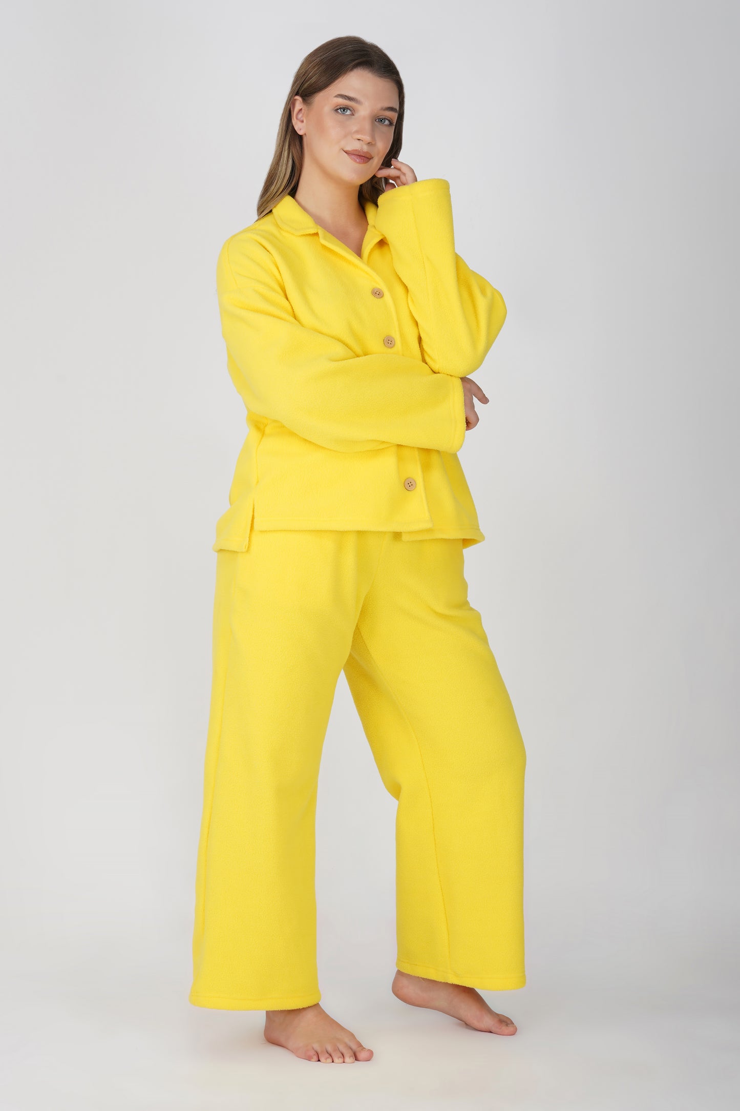 YELLOW FLEECE PJ SET