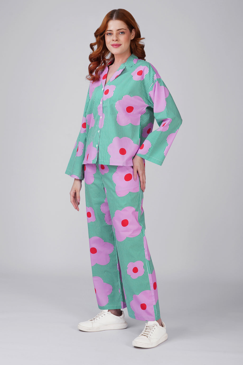Green Flower Power Pajama Set