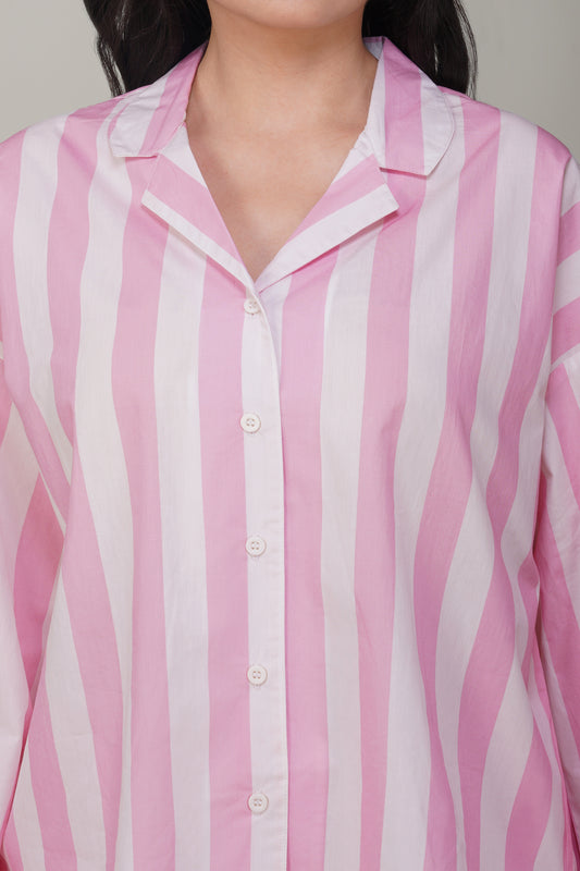 Pink Candy Stripe Pajama Set