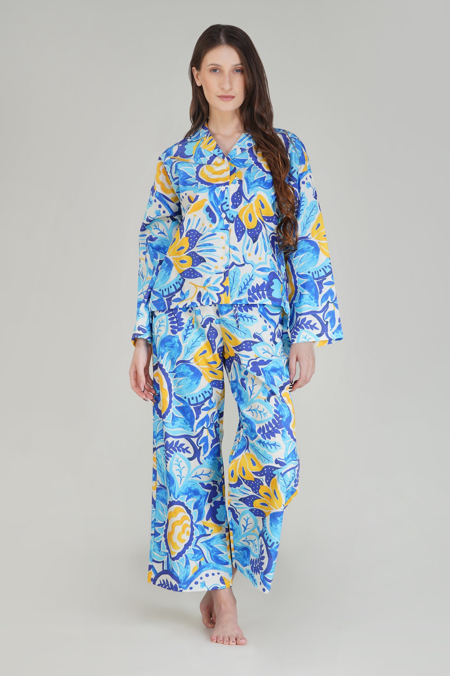 Blue Botanic Mirage Pajama Set