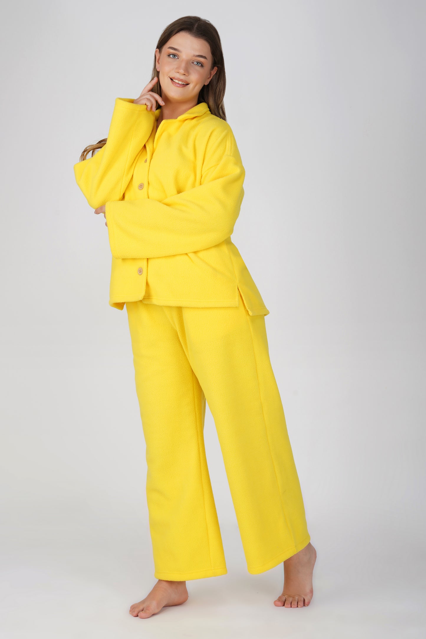 YELLOW FLEECE PJ SET