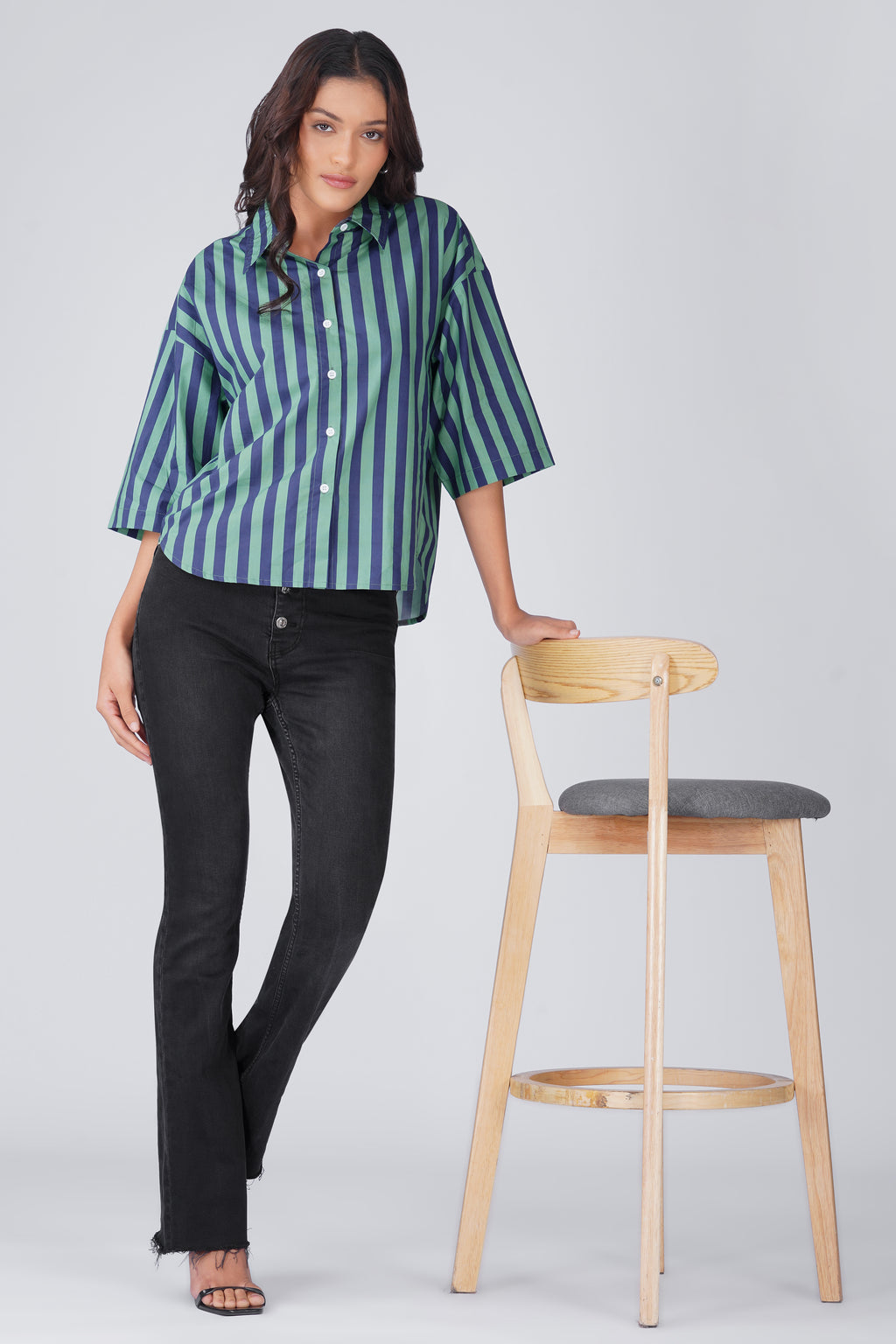 Emerald Navy Stripe Shirt