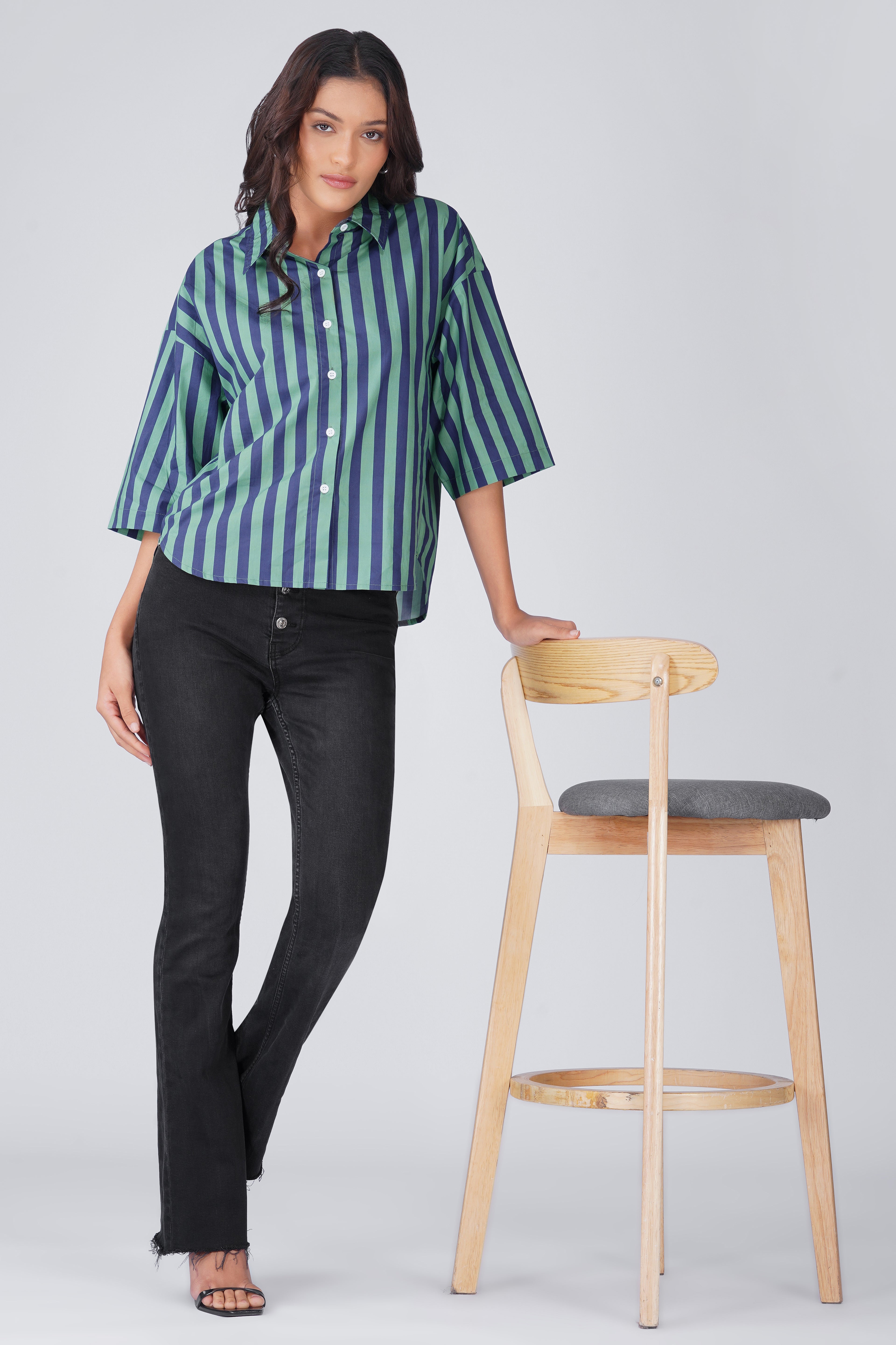 Emerald Navy Stripe Shirt