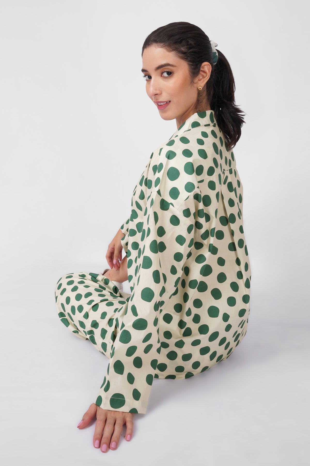 Green Polka Dot Set