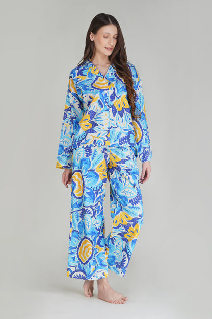 Blue Botanic Mirage Pajama Set