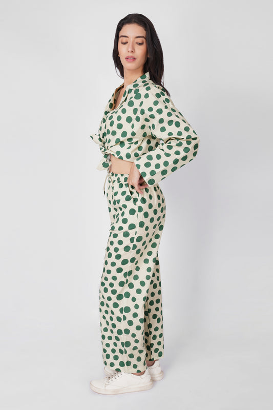 Green Polka Dot Set