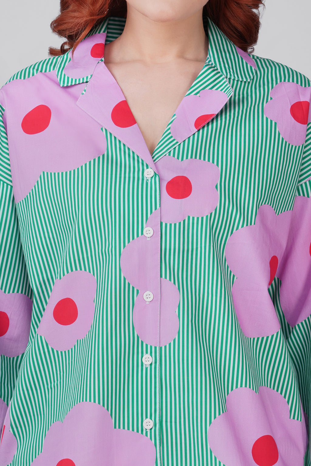 Green Flower Power Pajama Set