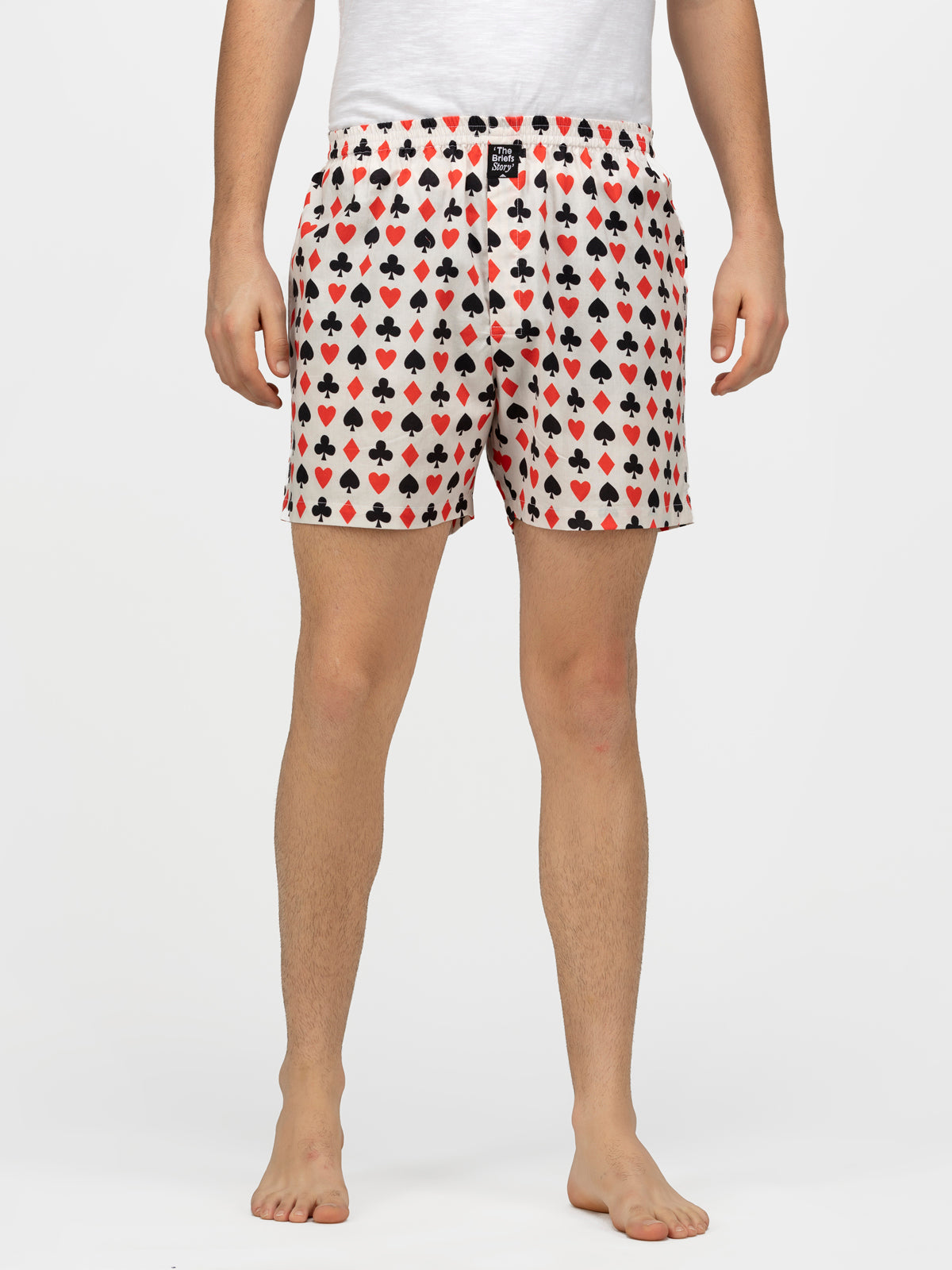 White Gamblers printed cotton boxers