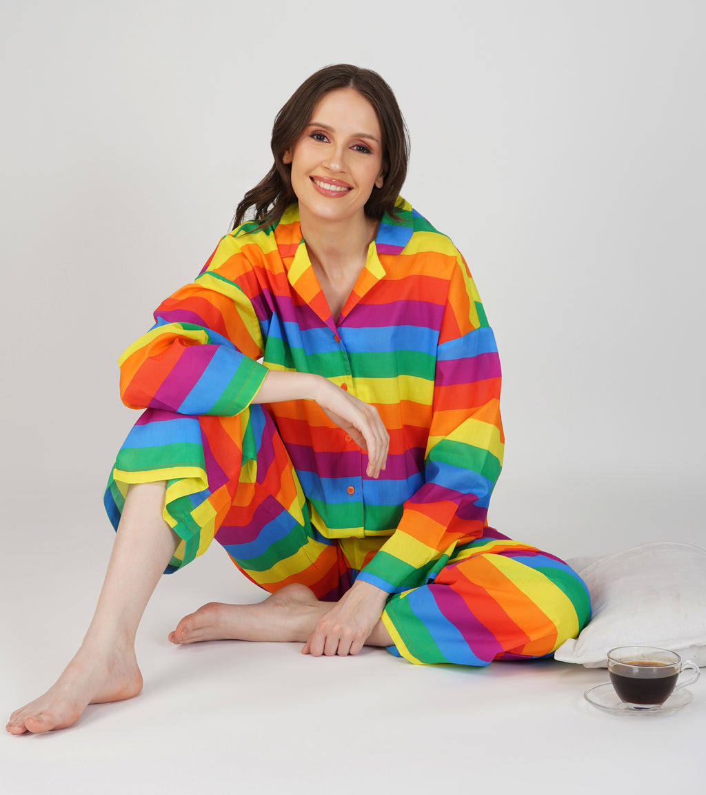 Pride Colorful Stripes Pyjama set - thebriefsstory