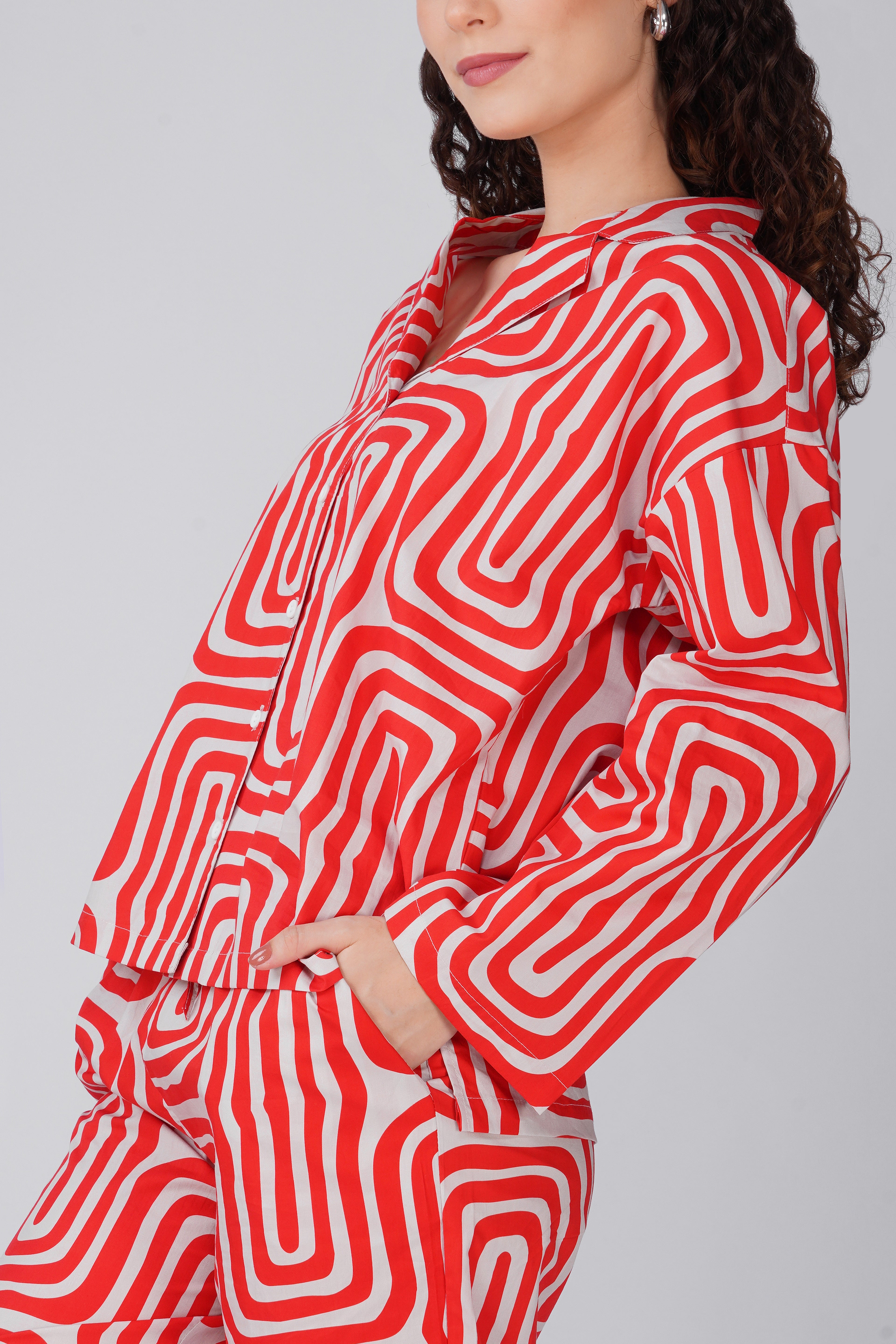 Red Maze Pajama Set