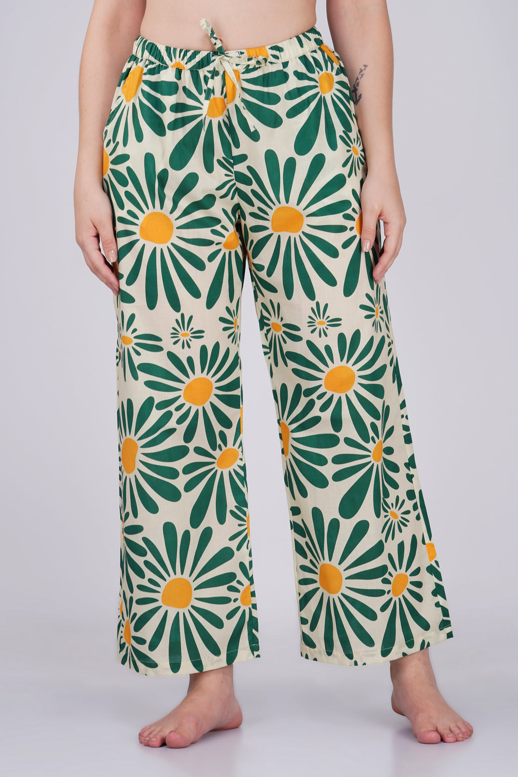 Green Sunlit Flora Pyjama set - thebriefsstory