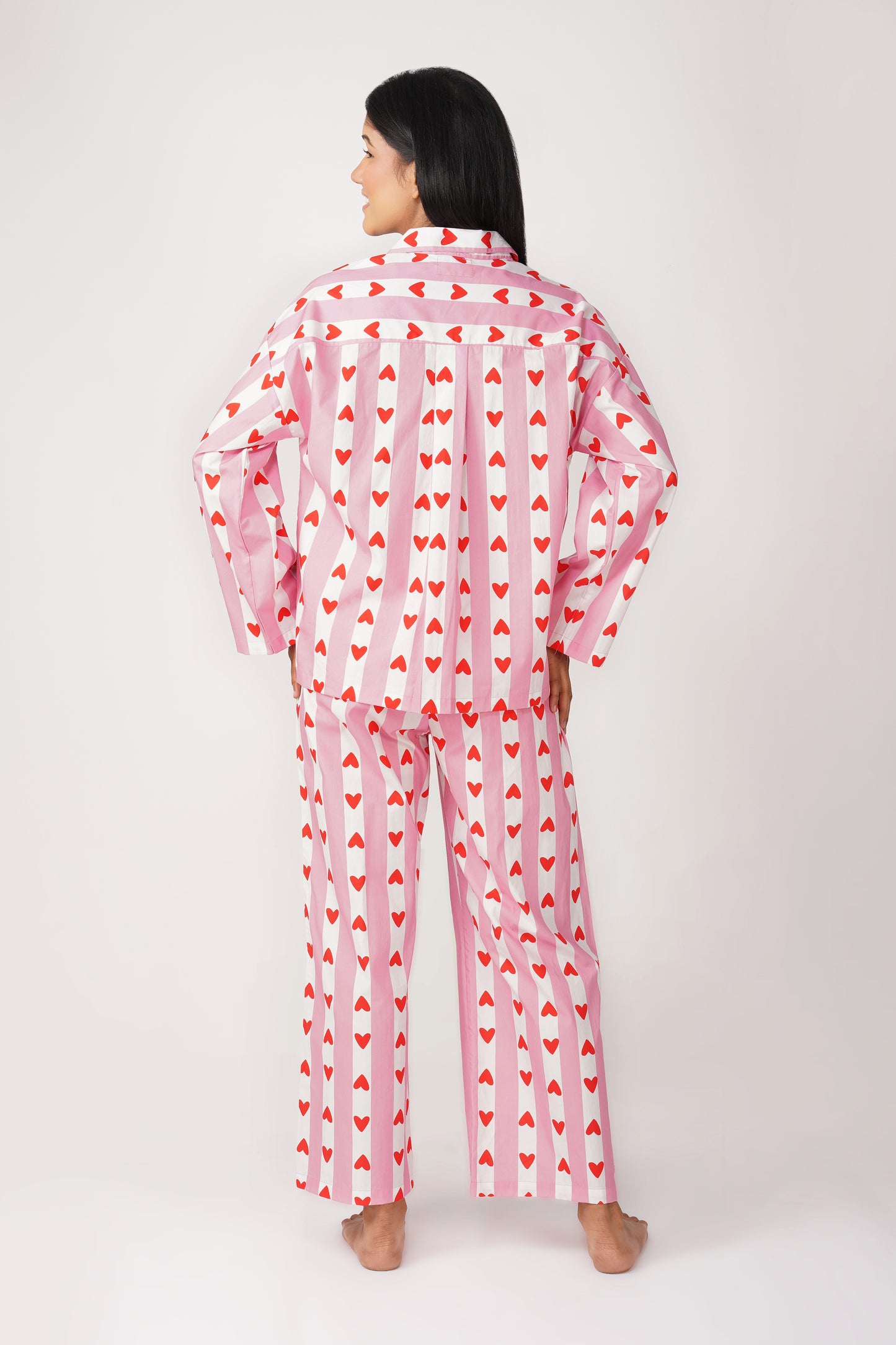 Sweetheart Pink & White Pajama Set