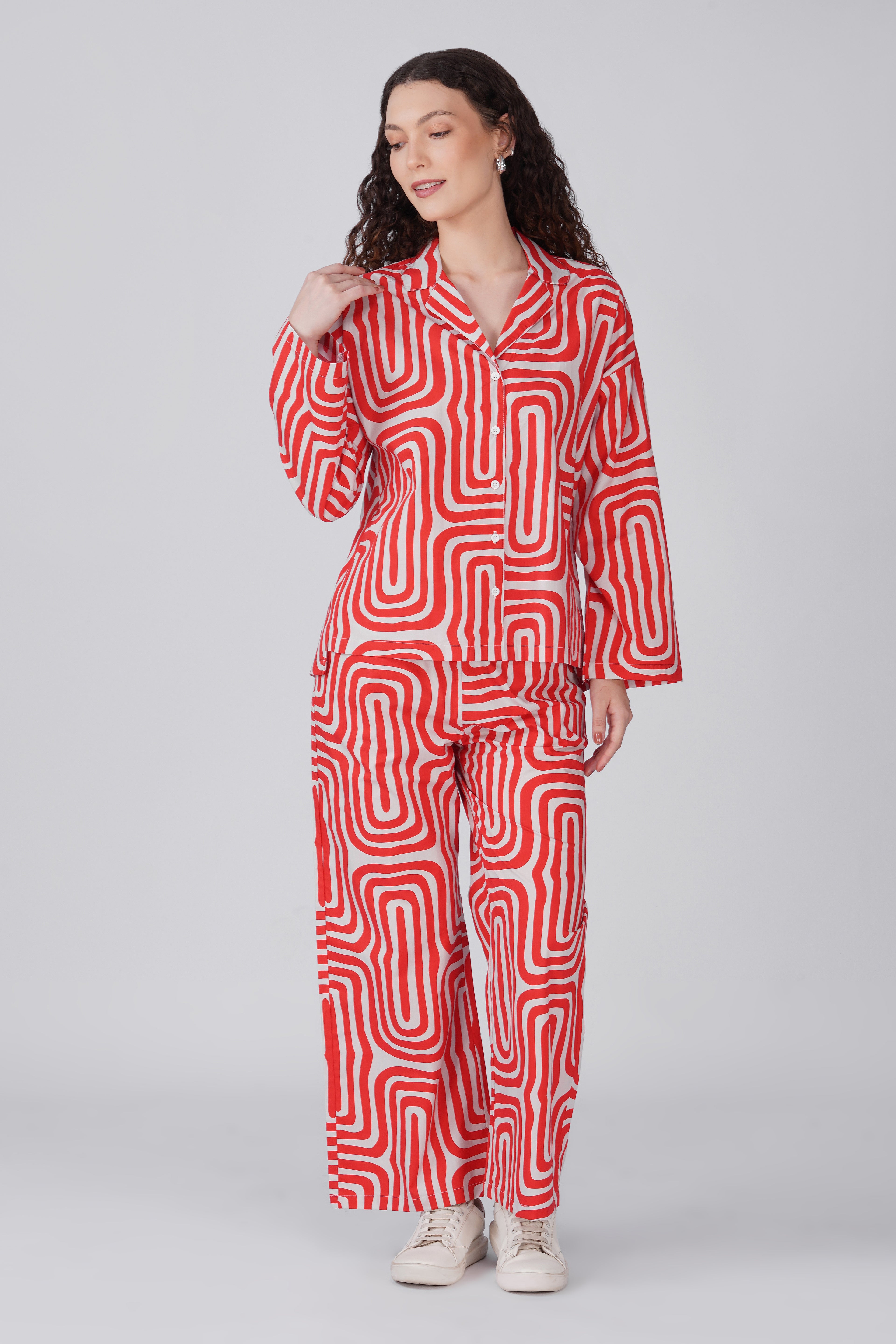 Red Maze Pajama Set