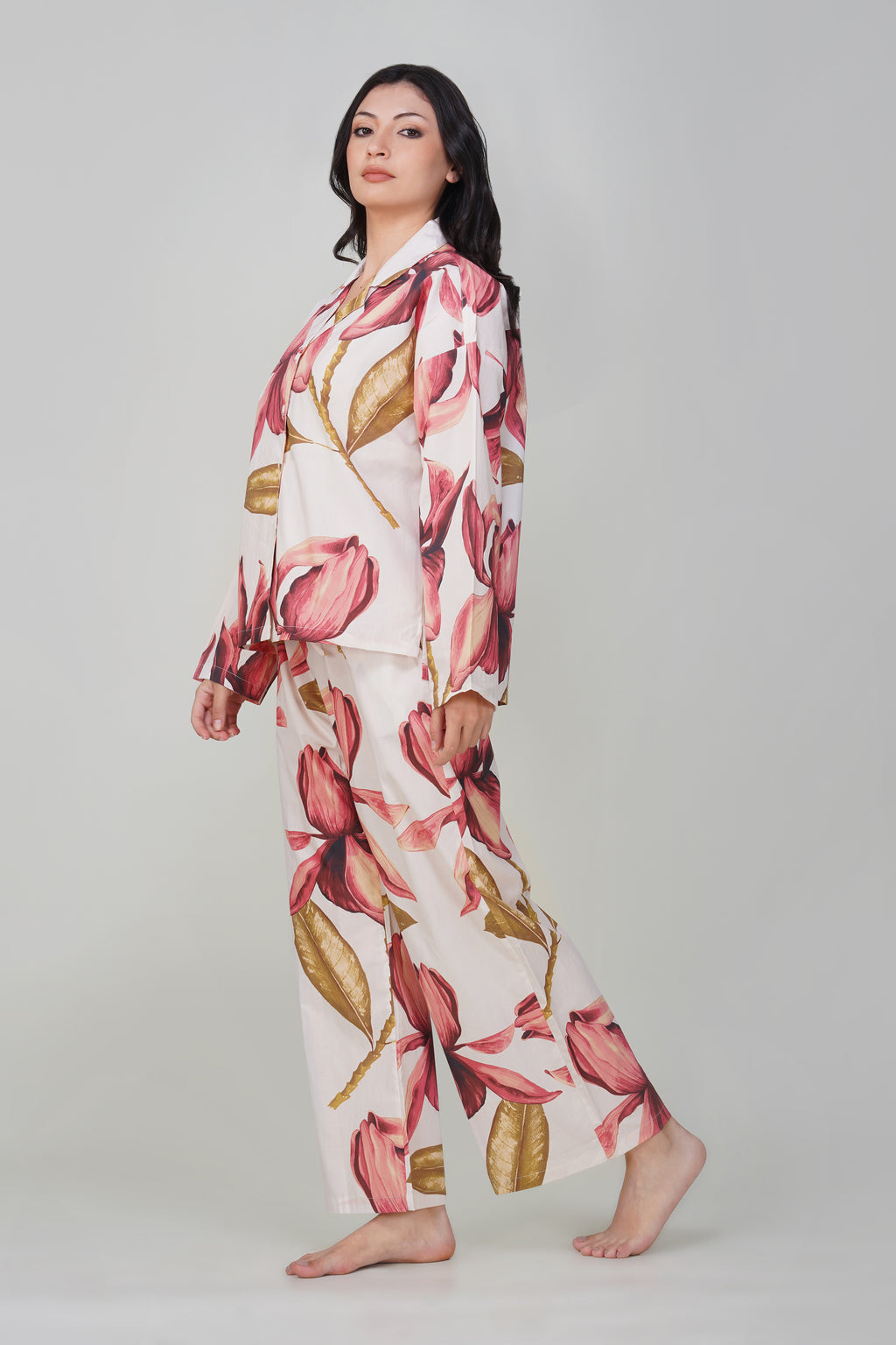 Big Pink Petal Pajama Set - thebriefsstory