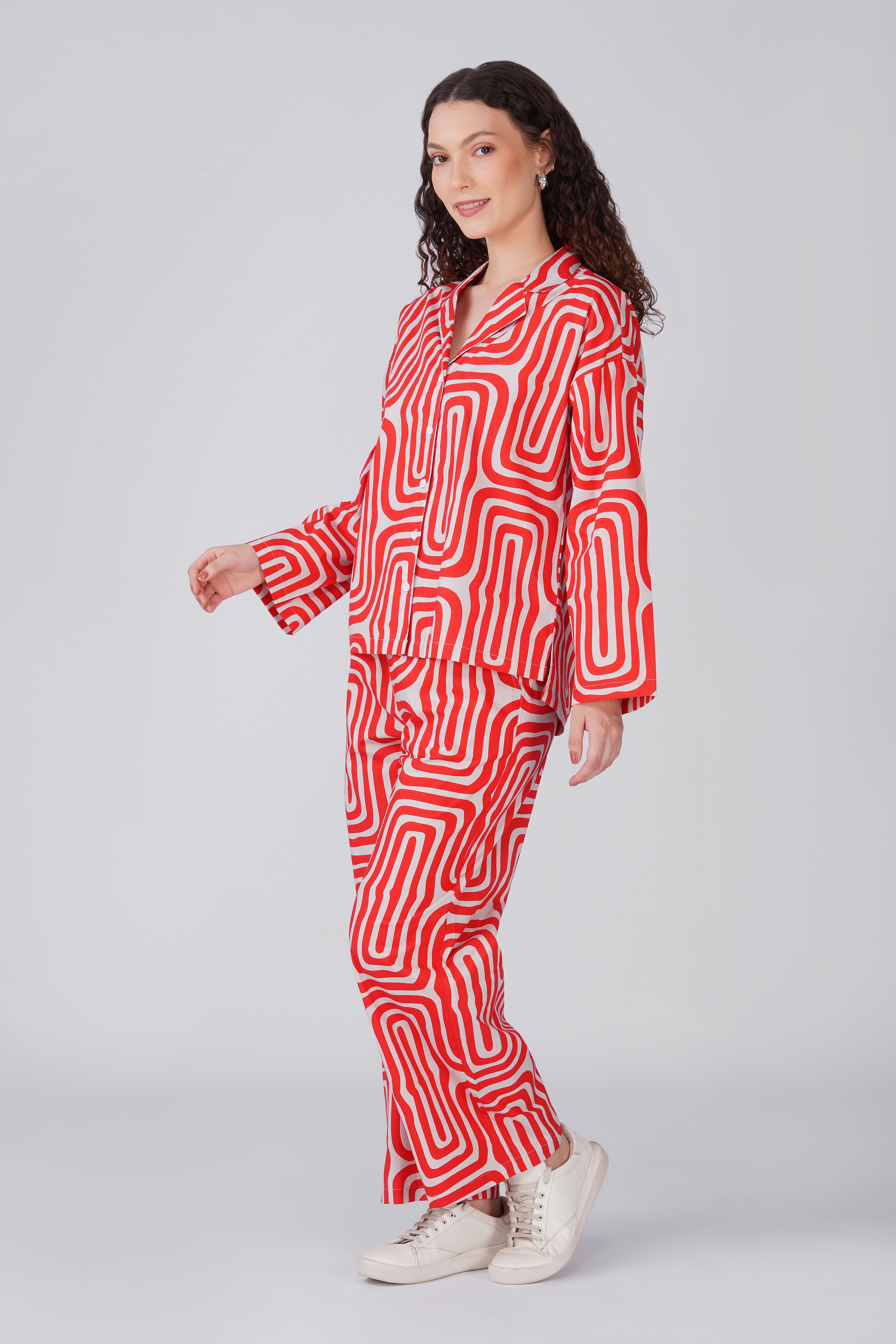 Red Maze Pajama Set