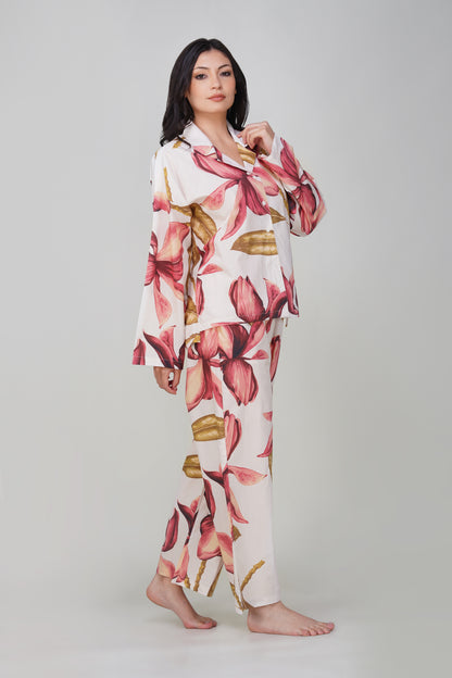 Big Pink Petal Pajama Set